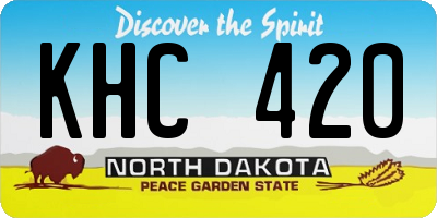 ND license plate KHC420