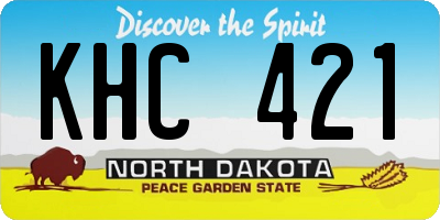 ND license plate KHC421