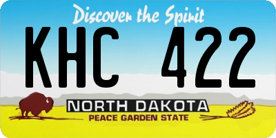 ND license plate KHC422