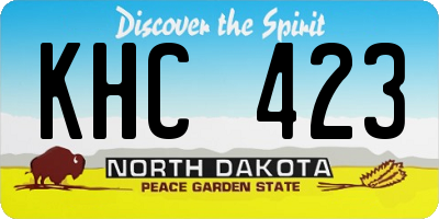 ND license plate KHC423