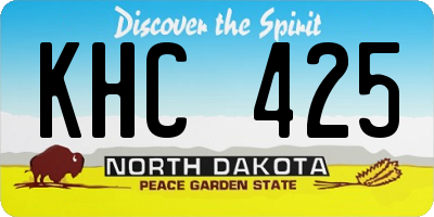 ND license plate KHC425