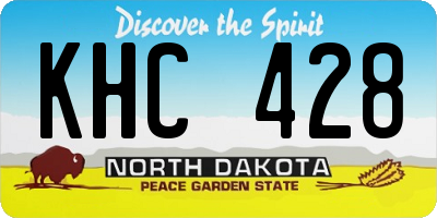 ND license plate KHC428