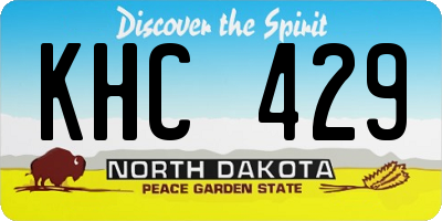ND license plate KHC429
