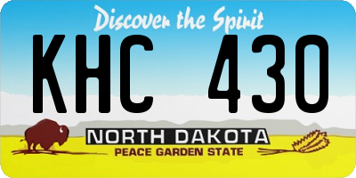 ND license plate KHC430