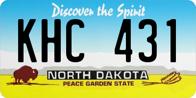 ND license plate KHC431