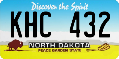 ND license plate KHC432
