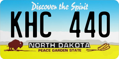 ND license plate KHC440