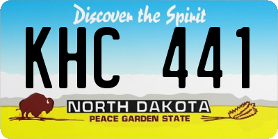 ND license plate KHC441