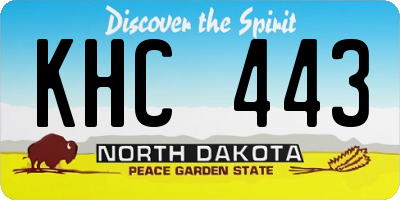 ND license plate KHC443