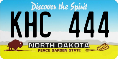 ND license plate KHC444