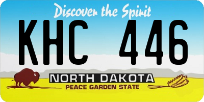 ND license plate KHC446