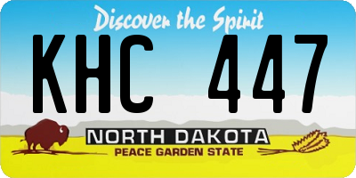 ND license plate KHC447