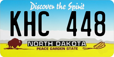 ND license plate KHC448