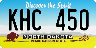 ND license plate KHC450