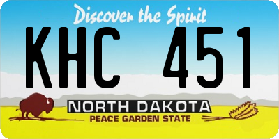 ND license plate KHC451