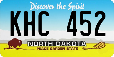 ND license plate KHC452
