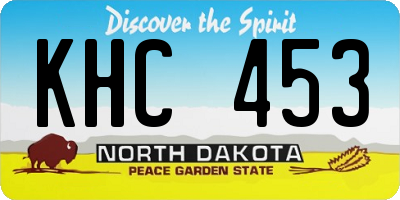 ND license plate KHC453