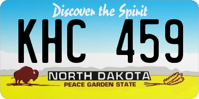 ND license plate KHC459