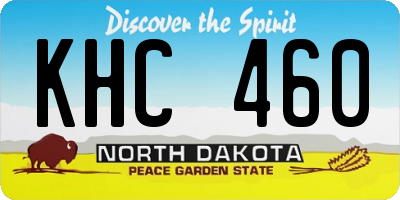 ND license plate KHC460