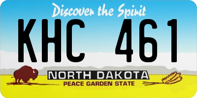 ND license plate KHC461