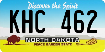 ND license plate KHC462