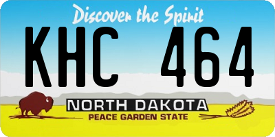 ND license plate KHC464