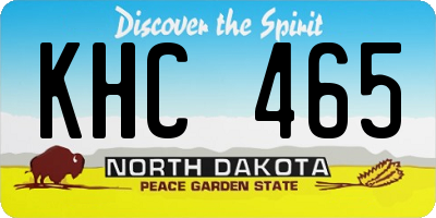 ND license plate KHC465