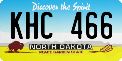 ND license plate KHC466