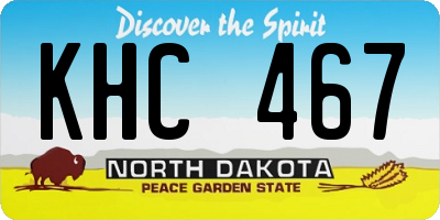 ND license plate KHC467