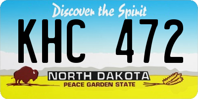 ND license plate KHC472