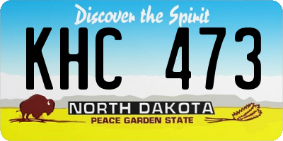 ND license plate KHC473