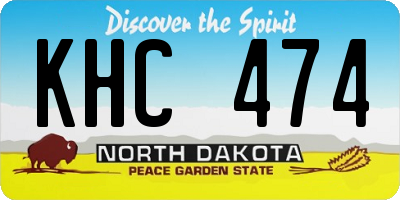 ND license plate KHC474