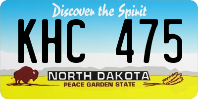 ND license plate KHC475