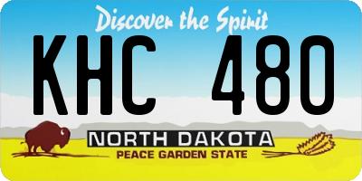 ND license plate KHC480