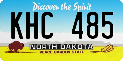ND license plate KHC485