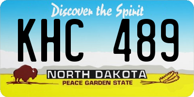 ND license plate KHC489