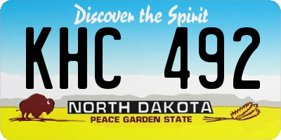 ND license plate KHC492