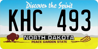 ND license plate KHC493