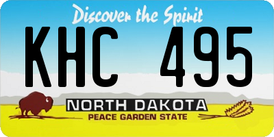 ND license plate KHC495