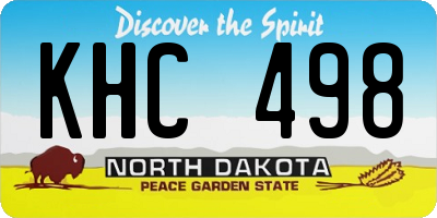 ND license plate KHC498