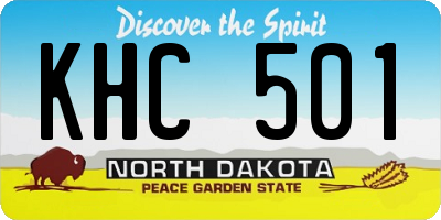 ND license plate KHC501