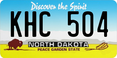 ND license plate KHC504