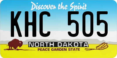 ND license plate KHC505