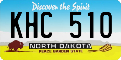 ND license plate KHC510