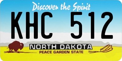 ND license plate KHC512
