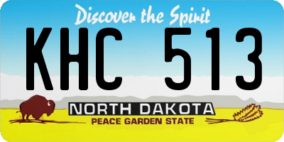 ND license plate KHC513