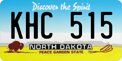 ND license plate KHC515