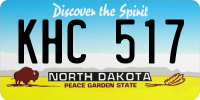ND license plate KHC517