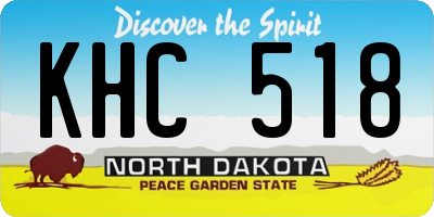ND license plate KHC518