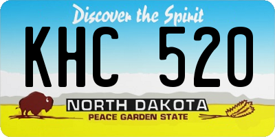 ND license plate KHC520